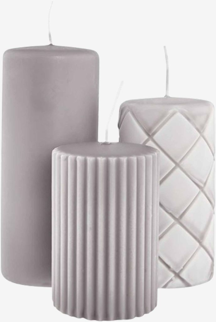 nến trụ paraffin xám JYSK Alfred