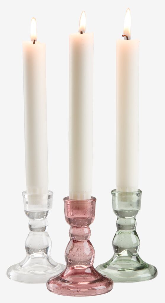 Chân nến | TORLEK | thủy tinh | nhiều màu | Ø7xC9cm