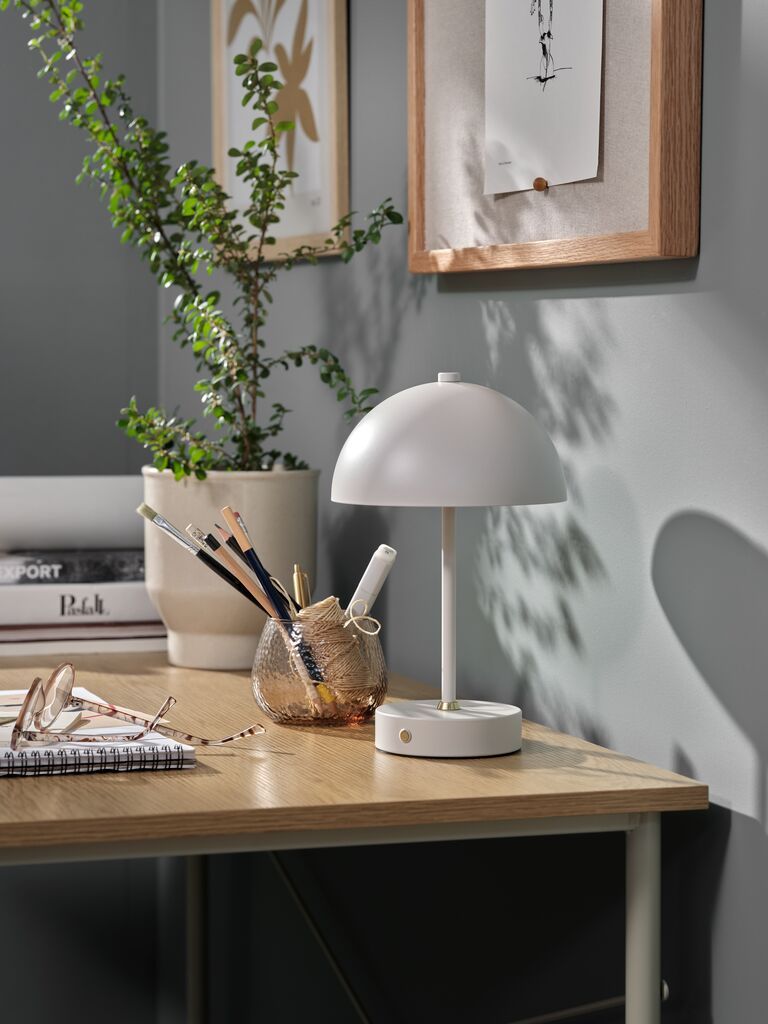 Đèn bàn | KENT | thép/nhựa ABS | xám/ màu đồng | Ø16xC25cm