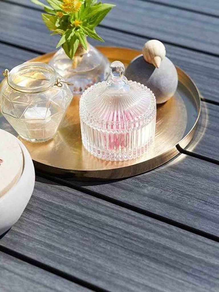 Khay trang trí | FRITS | kim loại | màu đồng thau | Ø30xC2cm