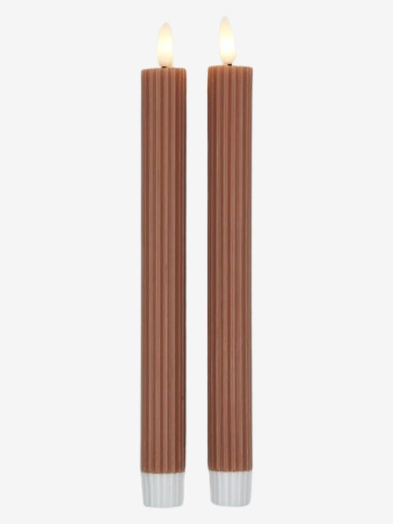 Nến điện Holme sáp hồng trắng bộ 2 chiếc 25cm