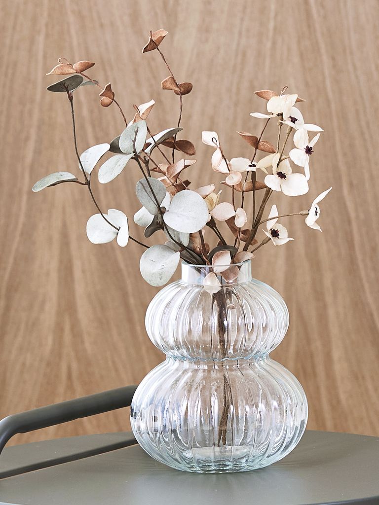 Hoa trang trí | LAUST | nhựa PE/polyester | kem/xám | C38cm
