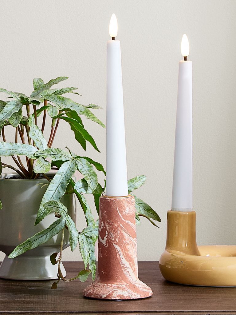 Chân nến | URBAN | gốm | nâu | Ø7xC10cm