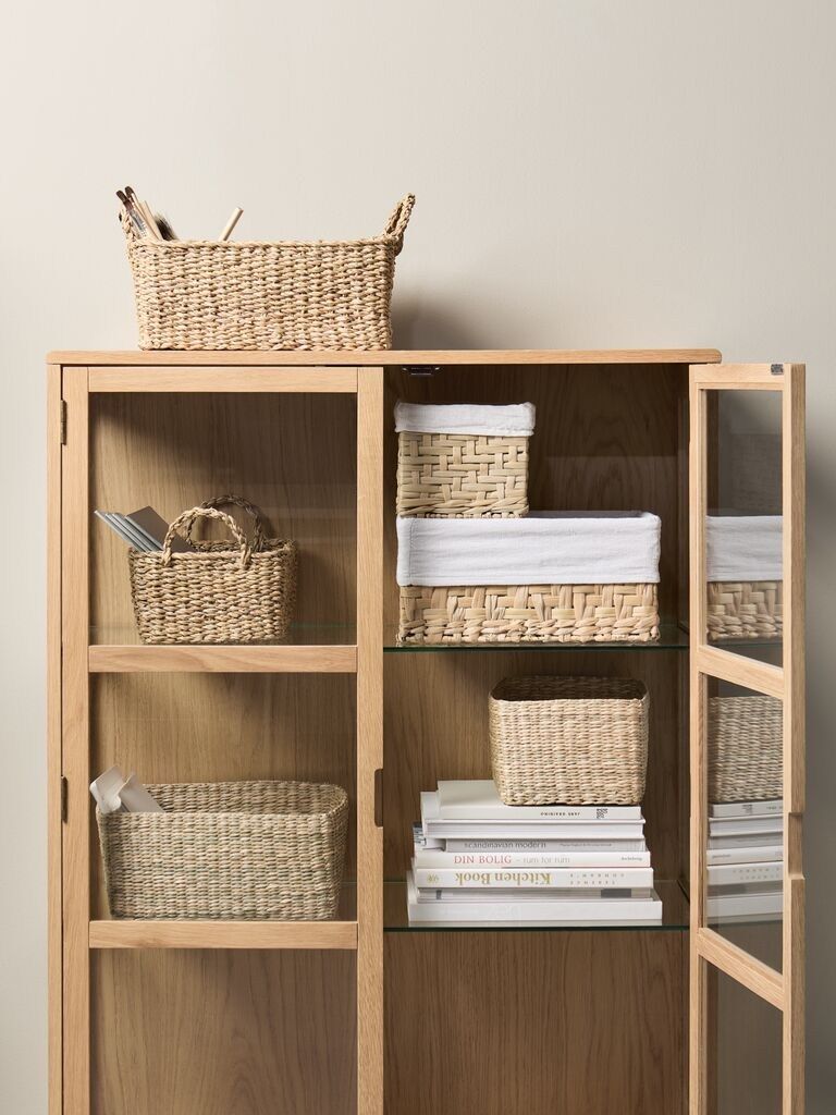 Giỏ đa năng | EJNO | sợi cói | màu tự nhiên | R16xD22xC14cm