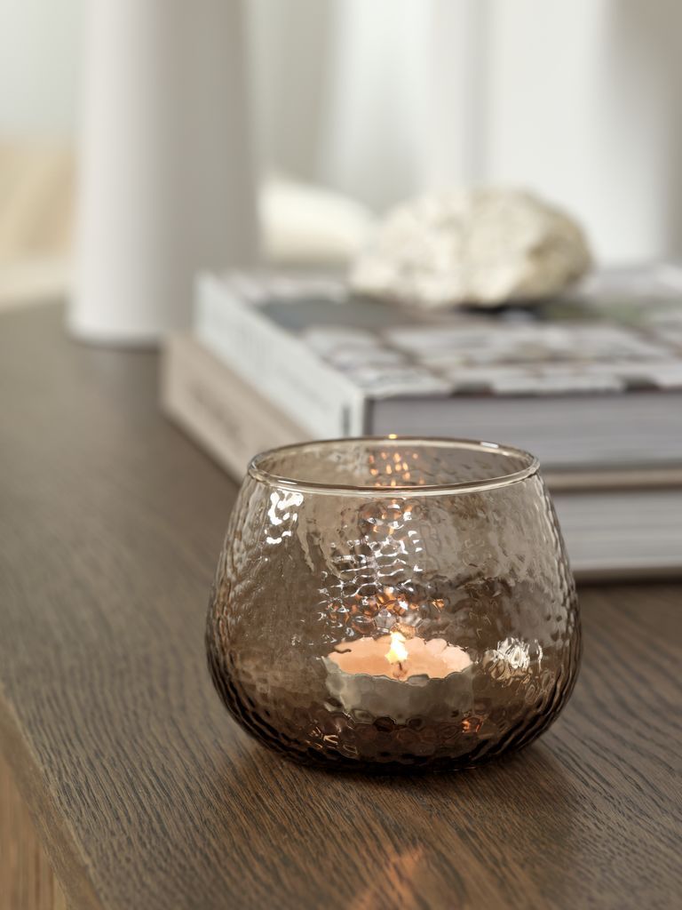 Cốc nến | ALLAN | thủy tinh | nâu | Ø10xC8cm