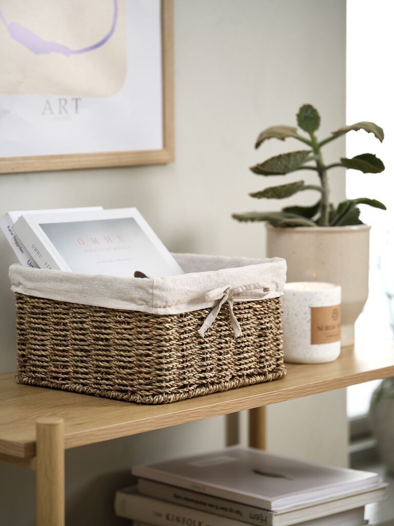 Giỏ đa năng | GJERMUND | sợi cói/thép | màu tự nhiên | R25xD25xC15cm