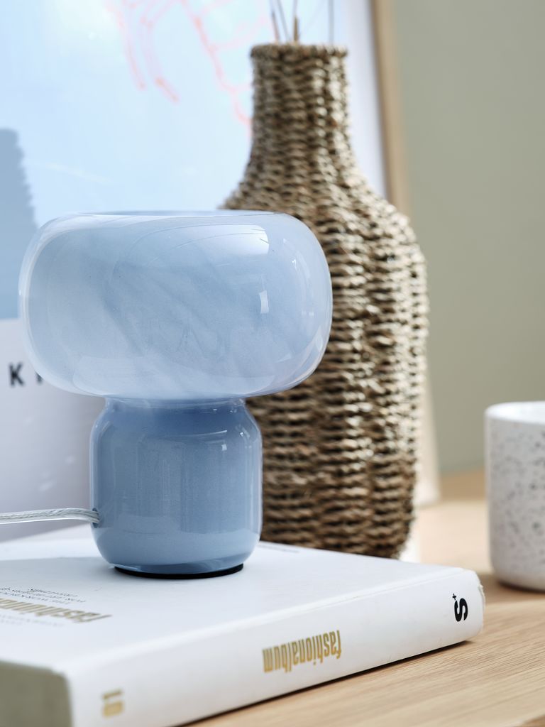 Đèn bàn | HJARNE | thủy tinh | xanh nhạt | Ø16xC18cm
