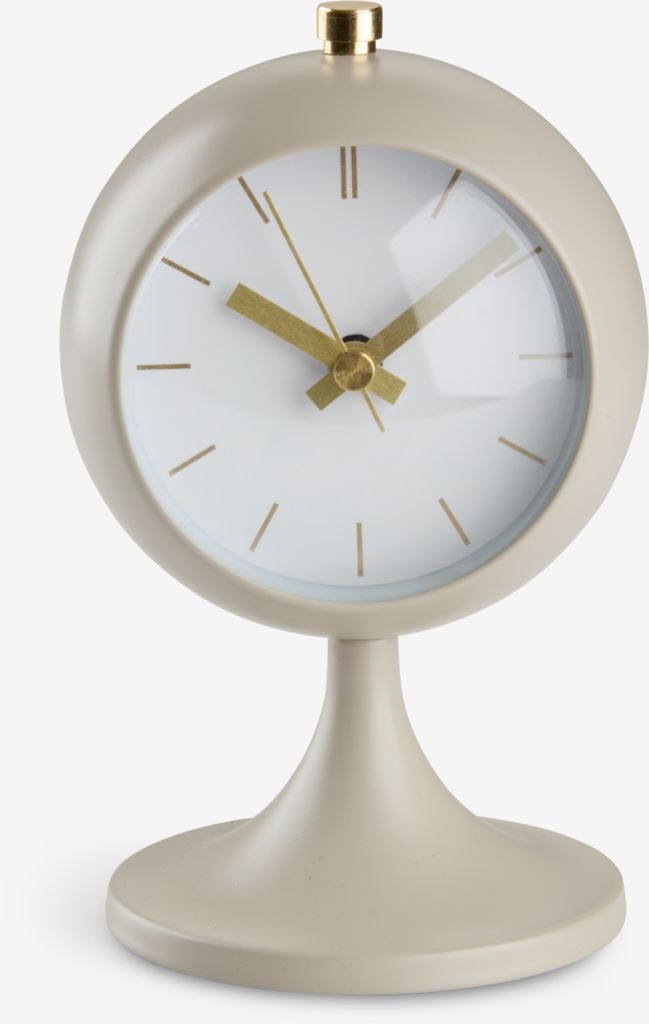 Đồng hồ để bàn kim loại thủy tinh xám 14.5cm