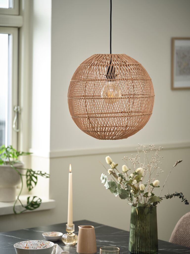 Đèn thả | HAAKON | sợi mây/kim loại | nâu | Ø35cm
