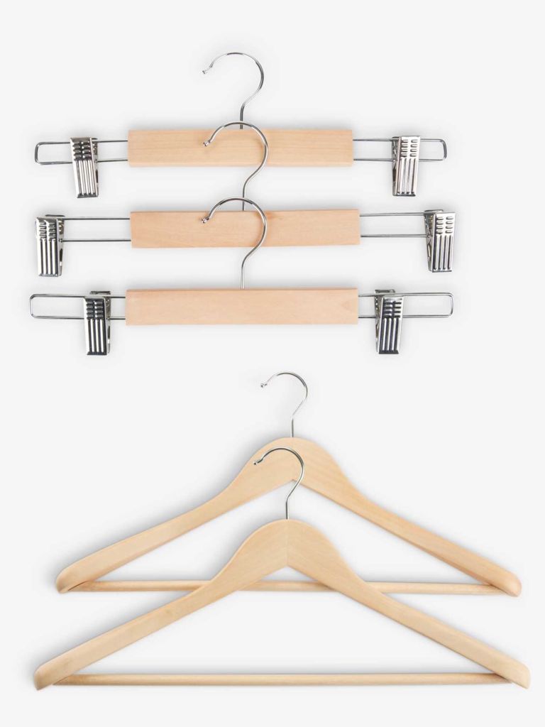 Bộ 3 m&oacute;c kẹp quần v&aacute;y | SIGFRID | gỗ tự nhi&ecirc;n | R33xD1.2xC12cm