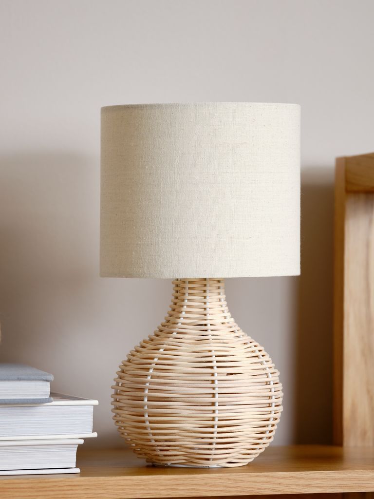 Đèn bàn | HELMER | mây | màu tự nhiên | Ø17xC32cm