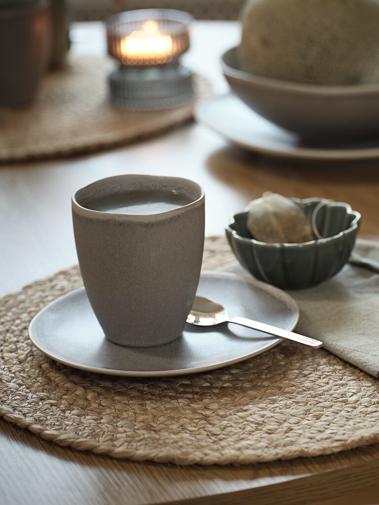 Cốc | ELIAS | gốm | xám | Ø9xC10cm