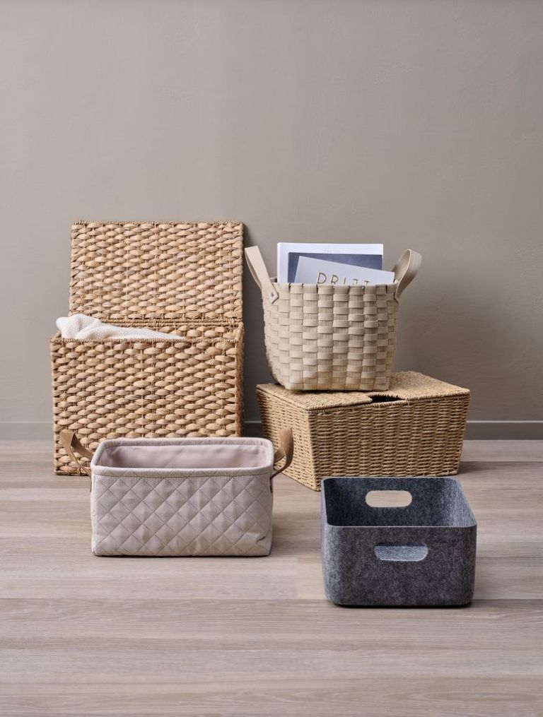 Giỏ đa năng | ESPEN | sợi giấy/thép | màu tự nhiên | R40xD27xC19cm