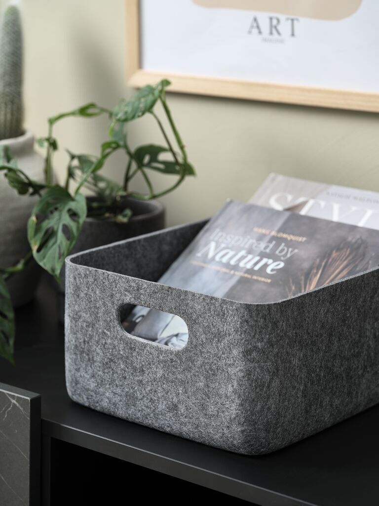 Giỏ đa năng | JOSEF | polyester | xám | R25xD33xC14cm