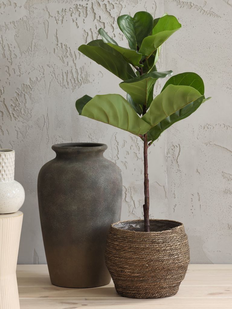 Chậu cây | SIVERT | sợi cây bồ đề/ PE | nâu đậm | Ø26xC23cm