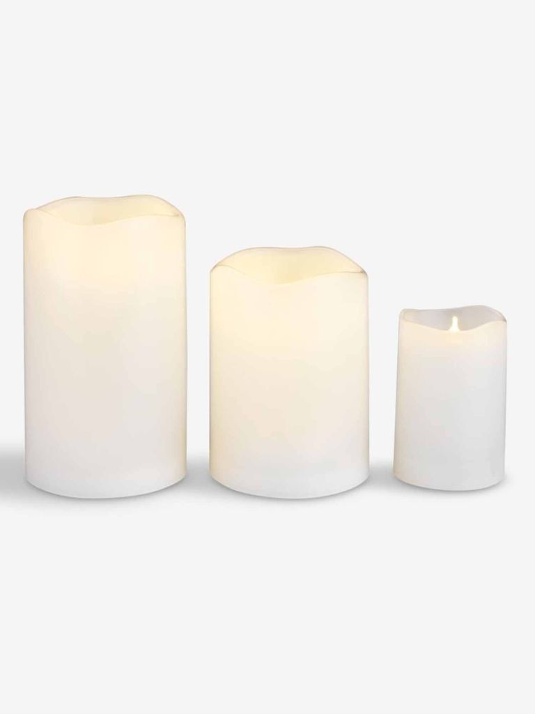 Nến điện | SOREN | nhựa | trắng | Ø8xC10cm