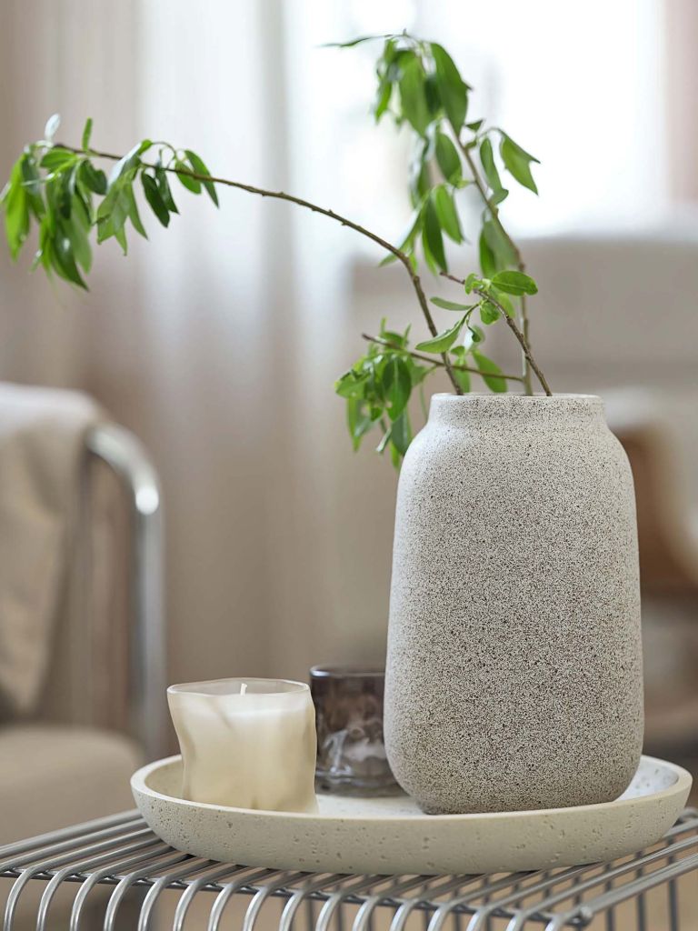 Lọ hoa | KARLANTON | gốm | trắng | Ø14xC23cm