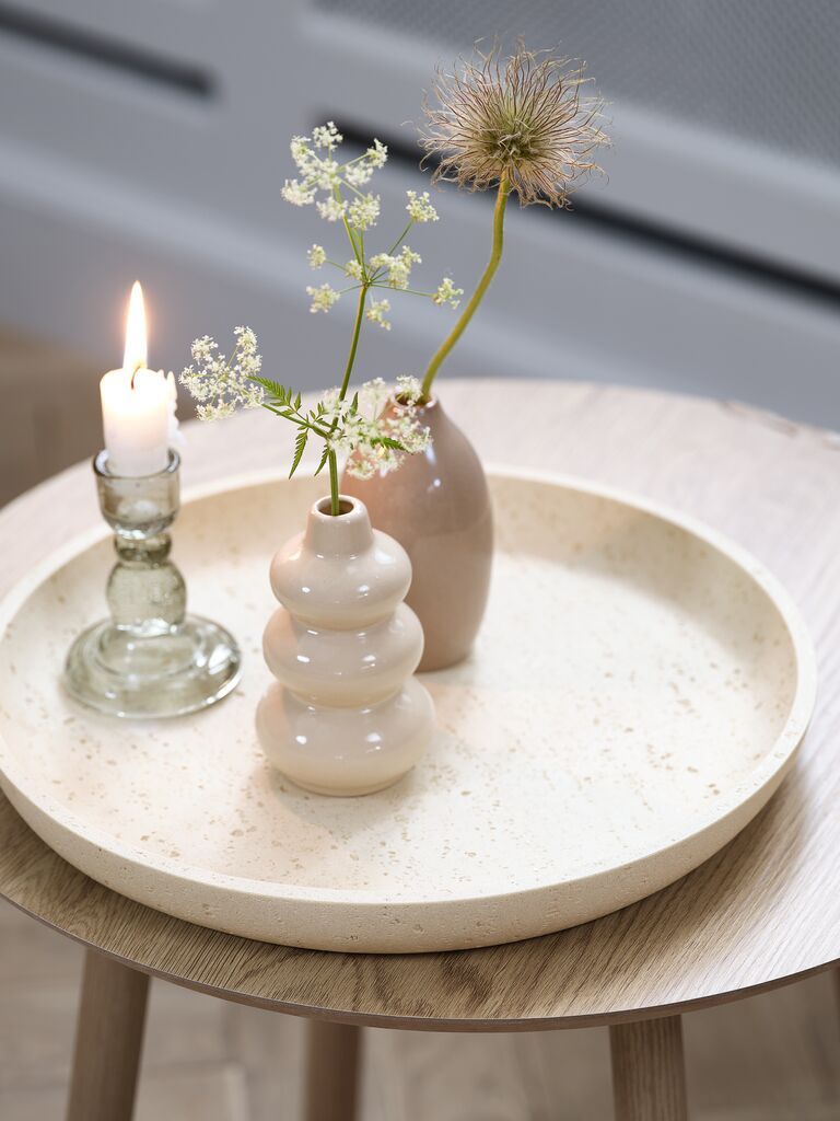 Khay trang trí | JENSUFFE | nhựa/cát | be | Ø30xC3cm