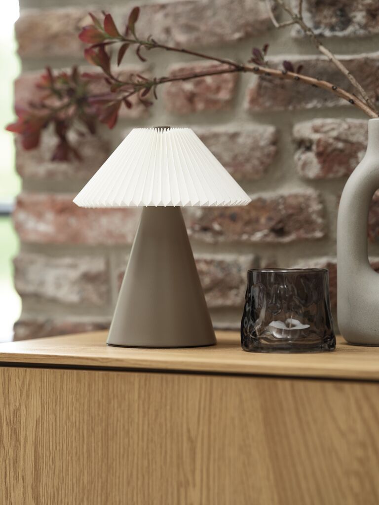 Đèn trang trí | ESMUND | nhựa/kim loại | nâu/trắng | Ø17xC20cm