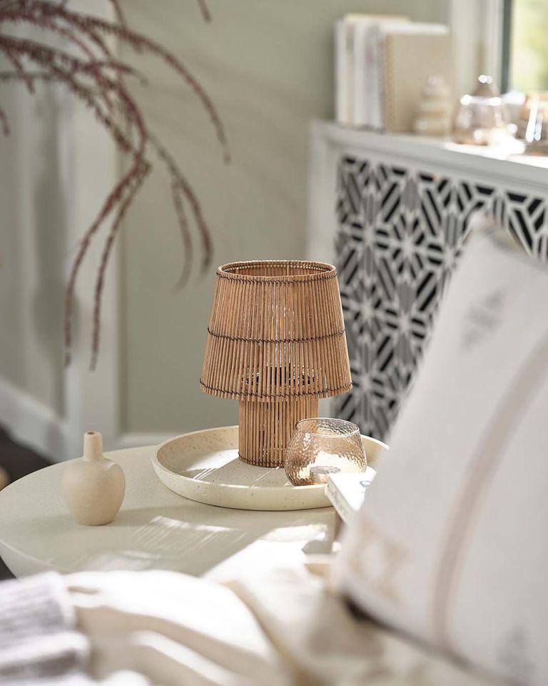 Đèn bàn | HANNIBAL | tre/kim loại | nâu | Ø19xC25cm