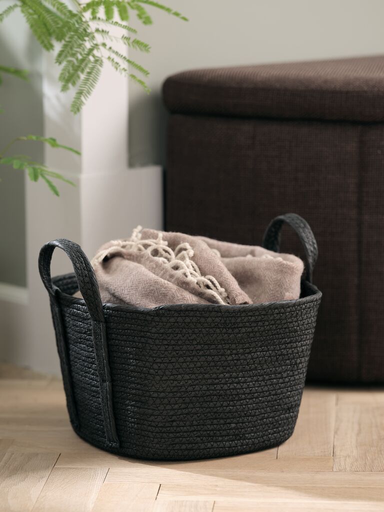 Giỏ đa năng | HJALTI | sợi giấy | đen | R30xD30xC20cm