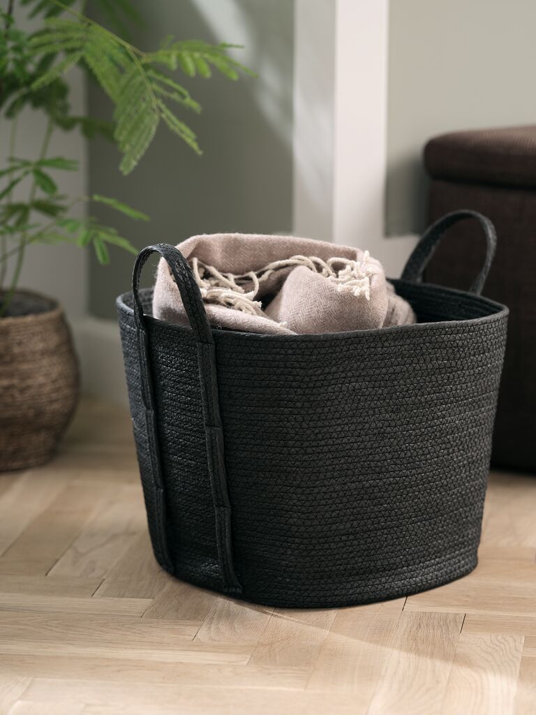 Giỏ đa năng | HJALTI | sợi giấy | đen | R37xD37xC32cm