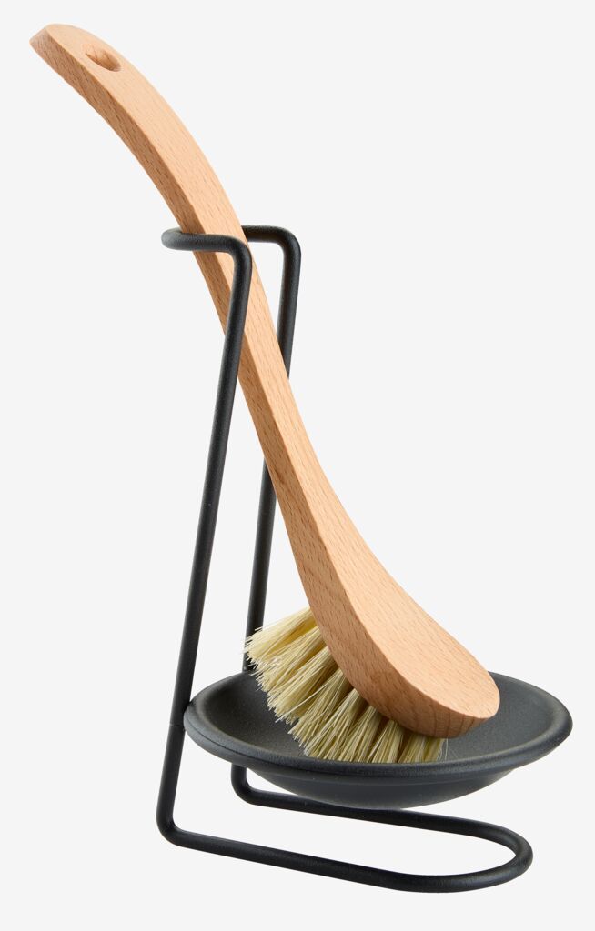 Bàn chải rửa đĩa | EJNERT | gỗ | màu tự nhiên/đen | R4xD23xC4cm