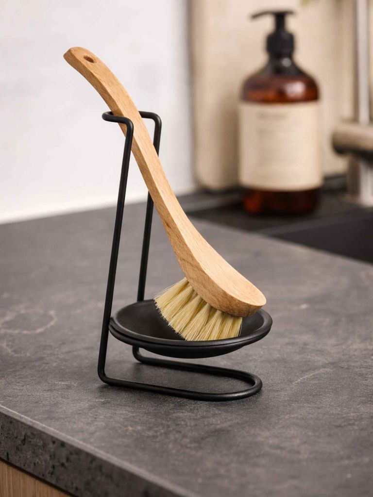 Bàn chải rửa đĩa | EJNERT | gỗ | màu tự nhiên/đen | R4xD23xC4cm