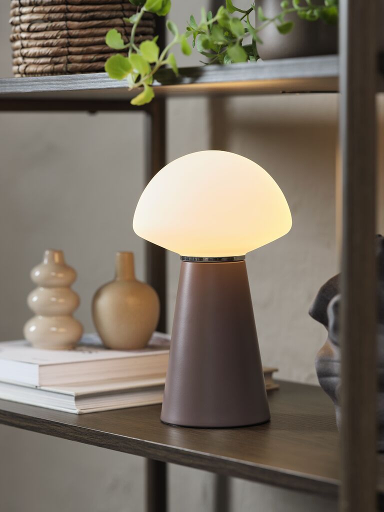Đèn trang trí | LEIF | thủy tinh/thép | trắng/tím trầm | Ø15xC25cm