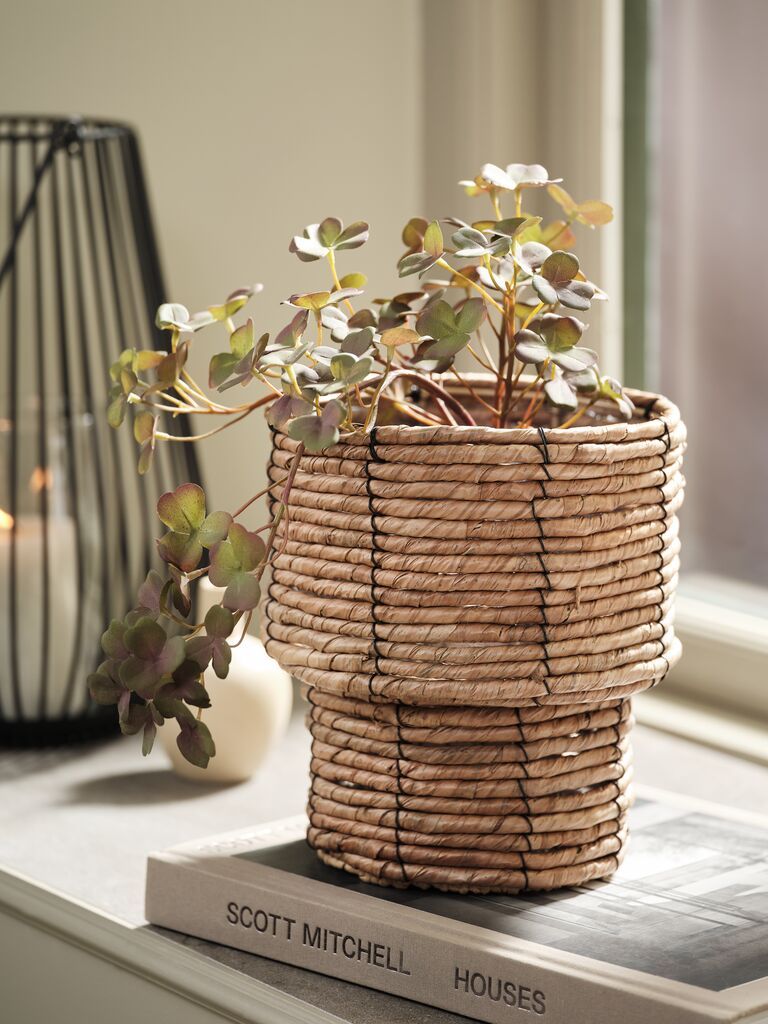 Chậu c&acirc;y | PETTER | cỏ biển/th&eacute;p | m&agrave;u tự nhi&ecirc;n | &Oslash;19xC21cm