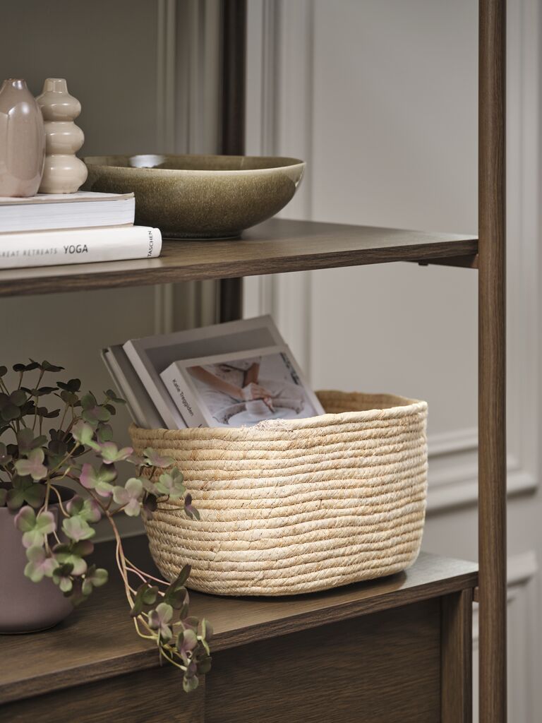 Giỏ đa năng | JOEL | lá ngô/polyester | màu tự nhiên | R24xD30xC16cm