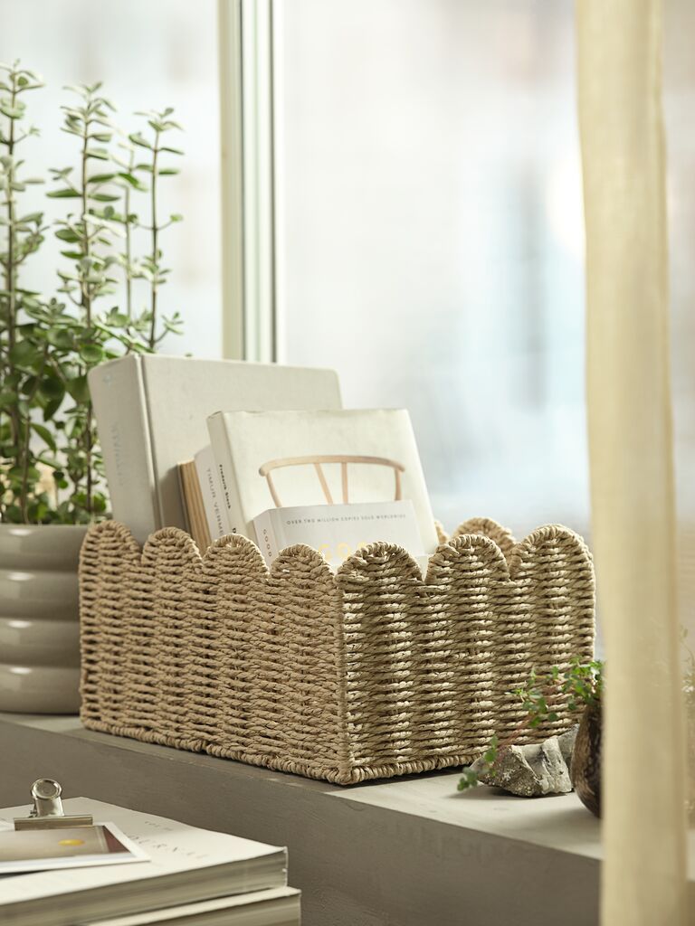 Giỏ đa năng | INGVOR | giấy/thép | màu tự nhiên | R24xD32xC16cm
