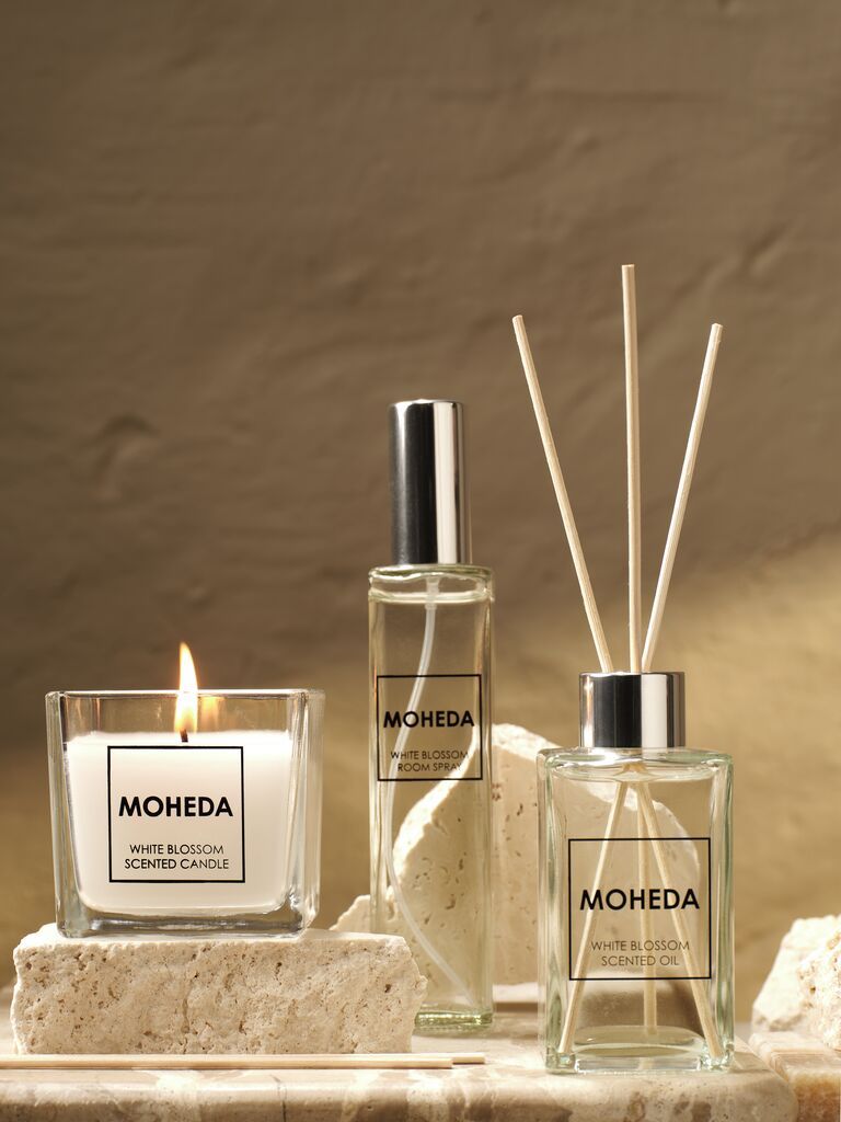 Nến thơm | MOHEDA | paraffin/thủy tinh | hương hoa | trắng | R7xD7xC7cm