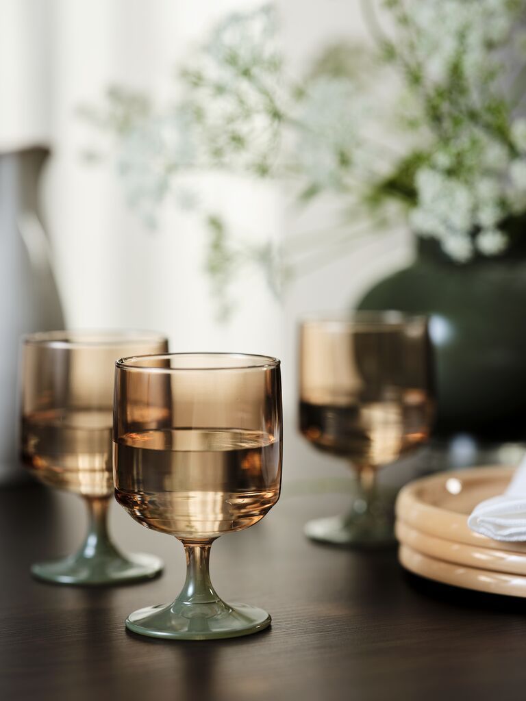 Ly | ISAK | thủy tinh | màu khaki | Ø8xC12cm | 300ml