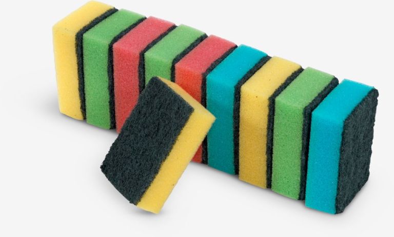 Bộ 10 xơ/mút rửa chén bát | KALUKA | polyester/nylon | R6xD8xC3cm