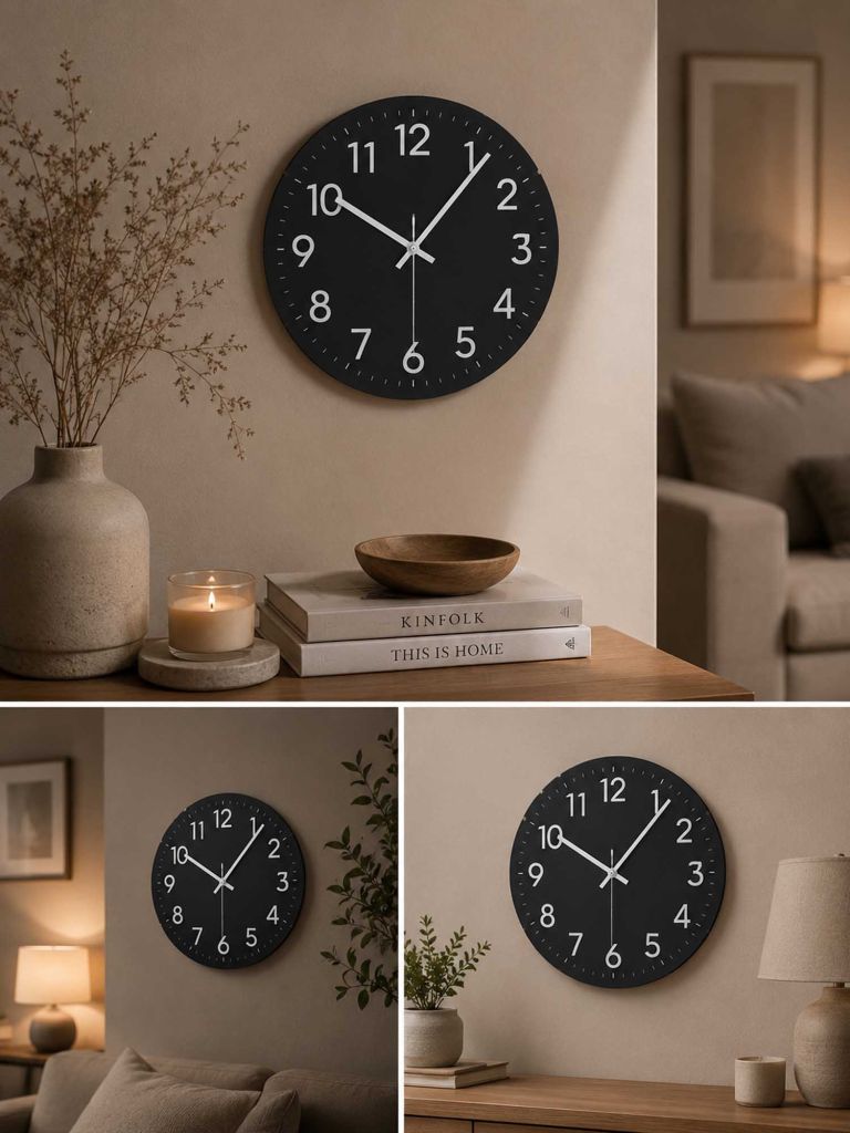 Đồng hồ treo tường | INFINITY | nhựa | đen | kim trôi | Ø30cm