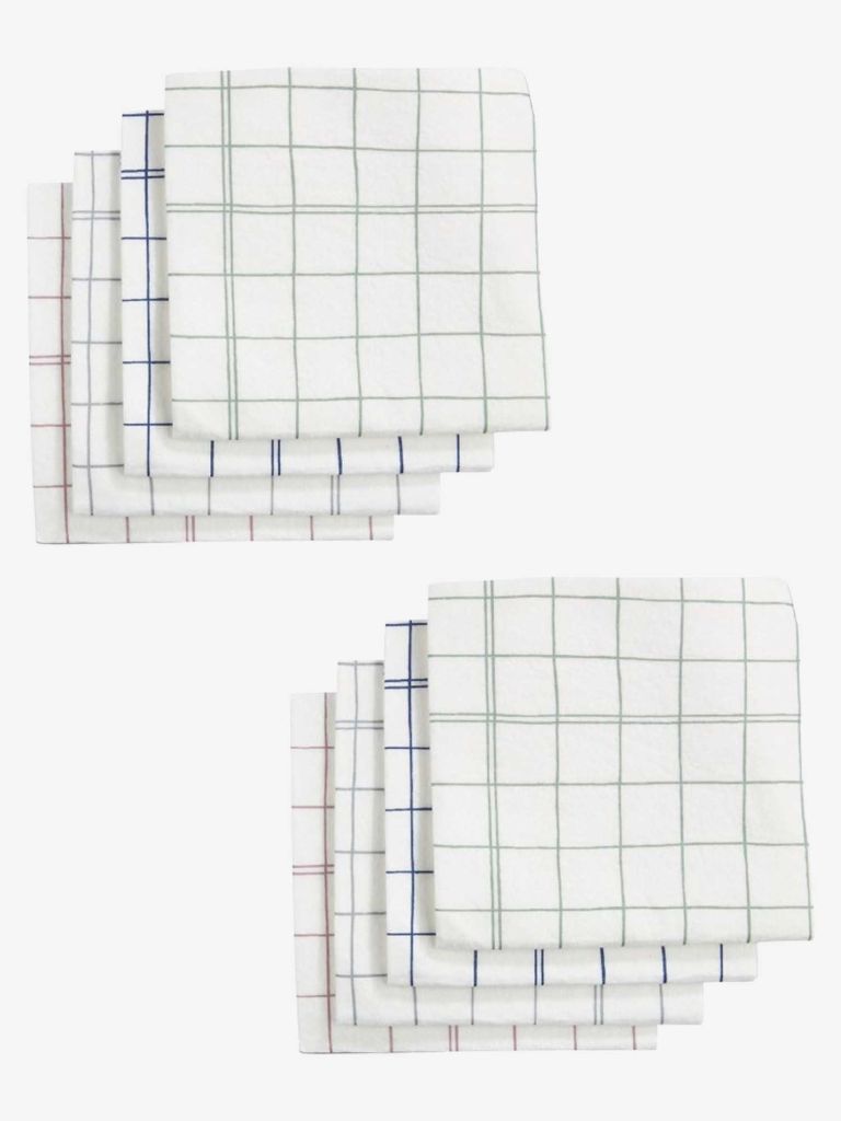 Bộ 4 khăn lau chén | ELIOT | polyester | sọc trắng | R38xD38cm