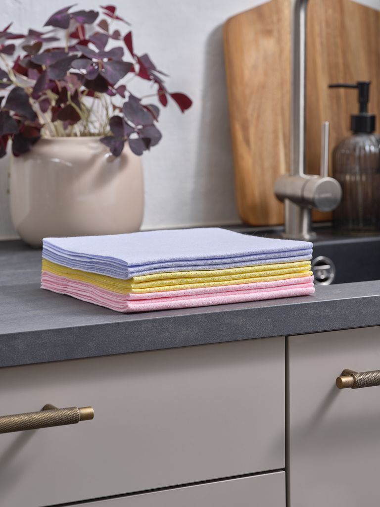 Bộ 9 khăn lau chén | KRISTER | viscose | nhiều màu | R38xD38cm