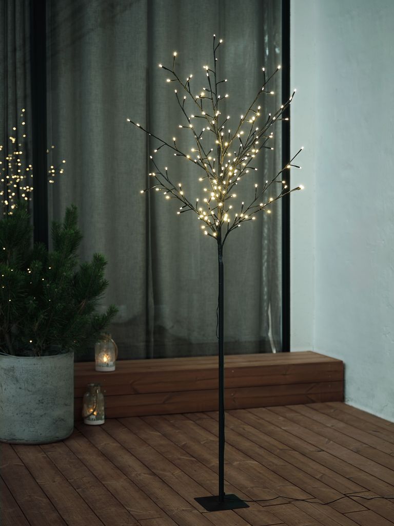 Đèn trang trí hình cây | SANDROSE | kim loại/nhựa | đen | C180cm | 180LED