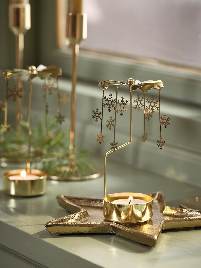 Chân nến | SNEFNUG | thép không gỉ | màu vàng | Ø7xC14cm