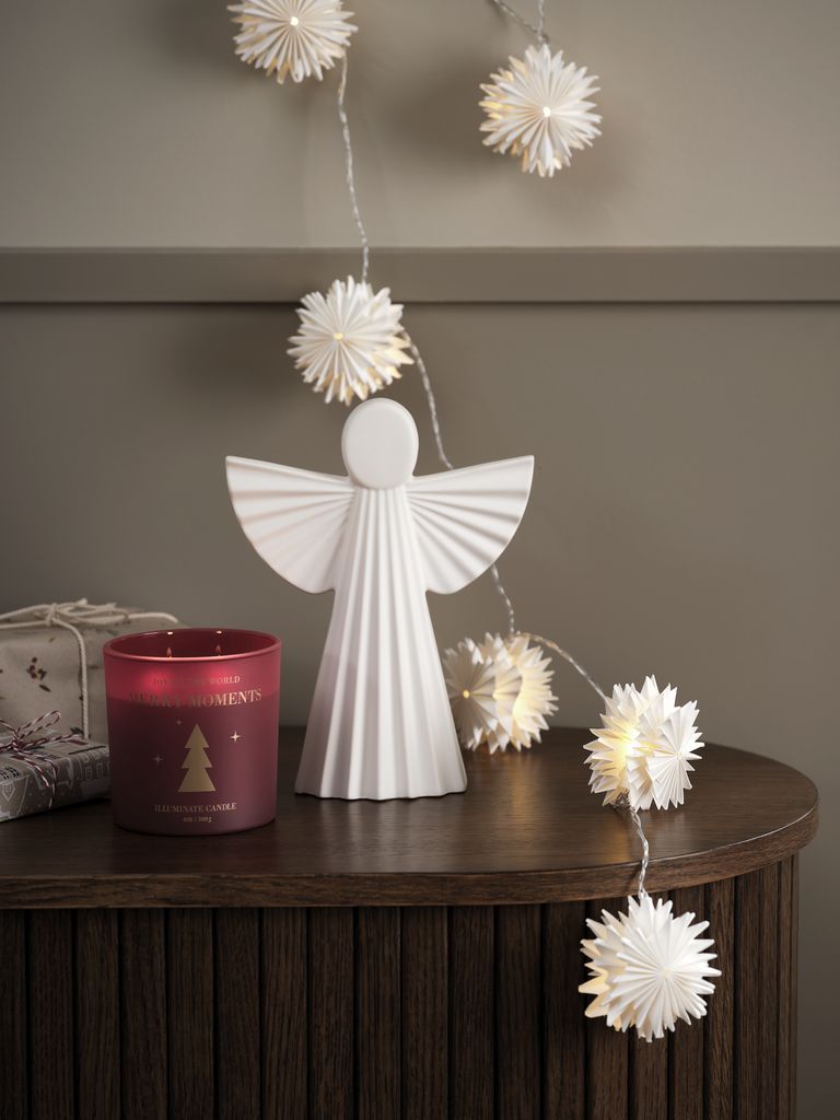 Tượng trang trí thiên thần | MYS | gốm | trắng | R18xD8xC23cm