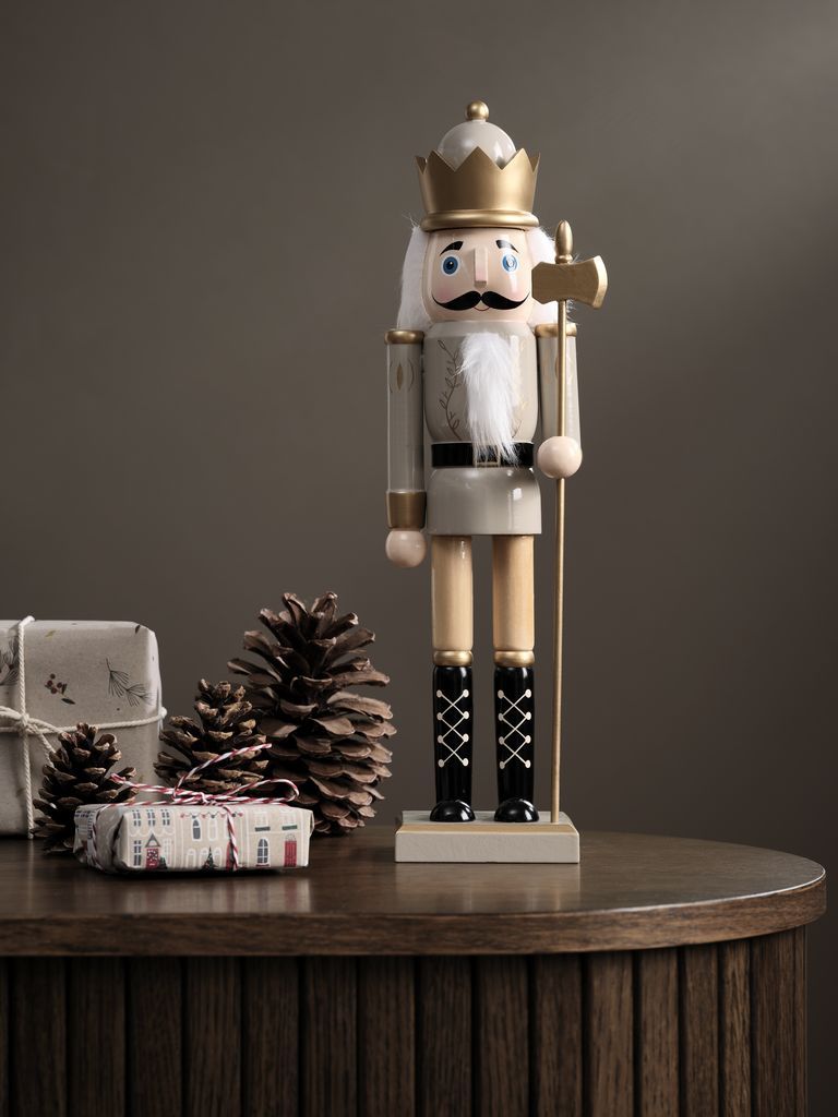 Tượng trang trí giáng sinh | JULLOV | gỗ thông | xám | R9xD10xC38cm