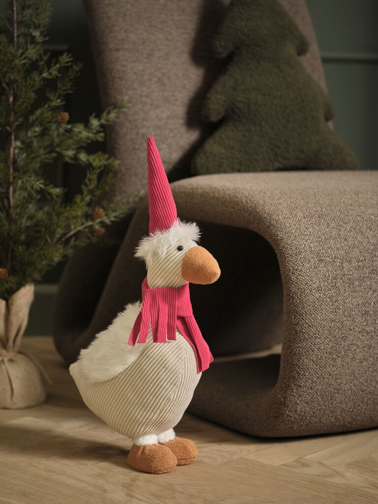 Ngỗng trang trí | VILI | polyester | be/đỏ | R12xD28xC48cm