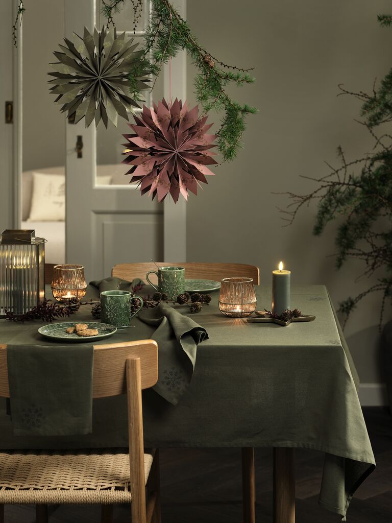 Sao trang trí giáng sinh | HRYM | giấy | xanh/hồng | Ø30xC7cm