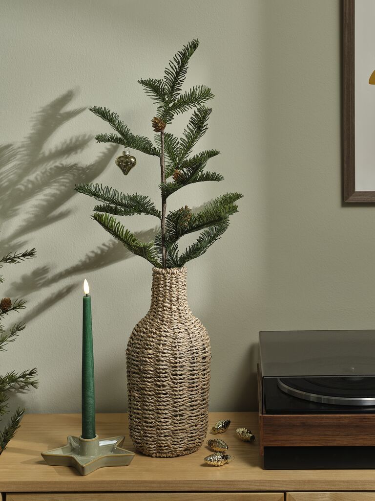 Cành trang trí giáng sinh | KJELKE | nhựa PE/quả thông | xanh lá | C80cm
