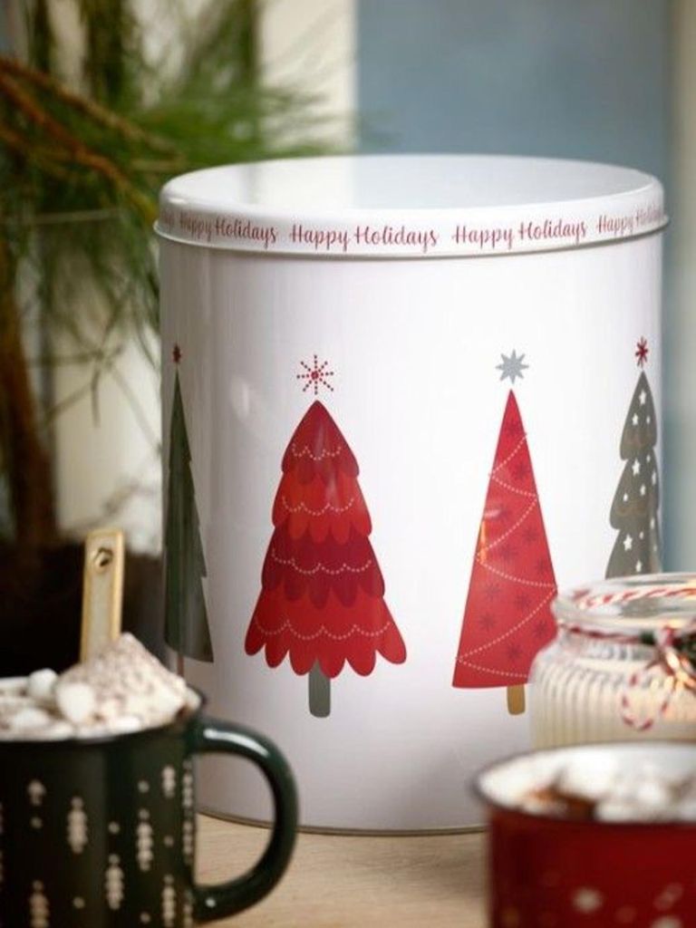 Hộp đựng đồ khô | TOMTE | thiếc | trắng |  Ø18xC22cm