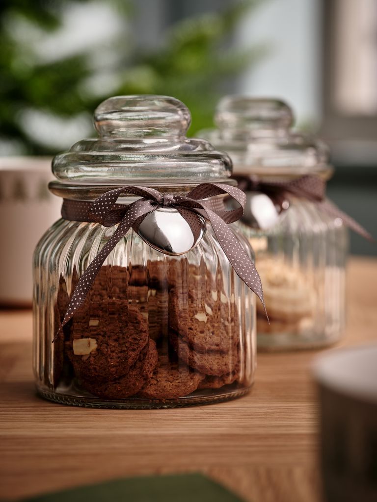 Hũ đựng có nắp | BAUGI | thủy tinh/ABS | màu trong suốt | Ø11xC15cm