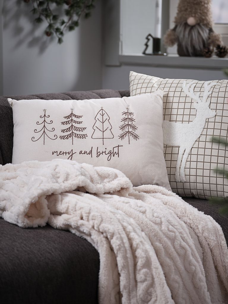 Gối trang trí | ELLE | cotton | be/xám bạc | R30xD50cm