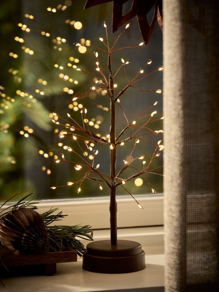 Cây đèn trang trí | IDUN | đồng/nhựa | nâu | C35cm | 65LED