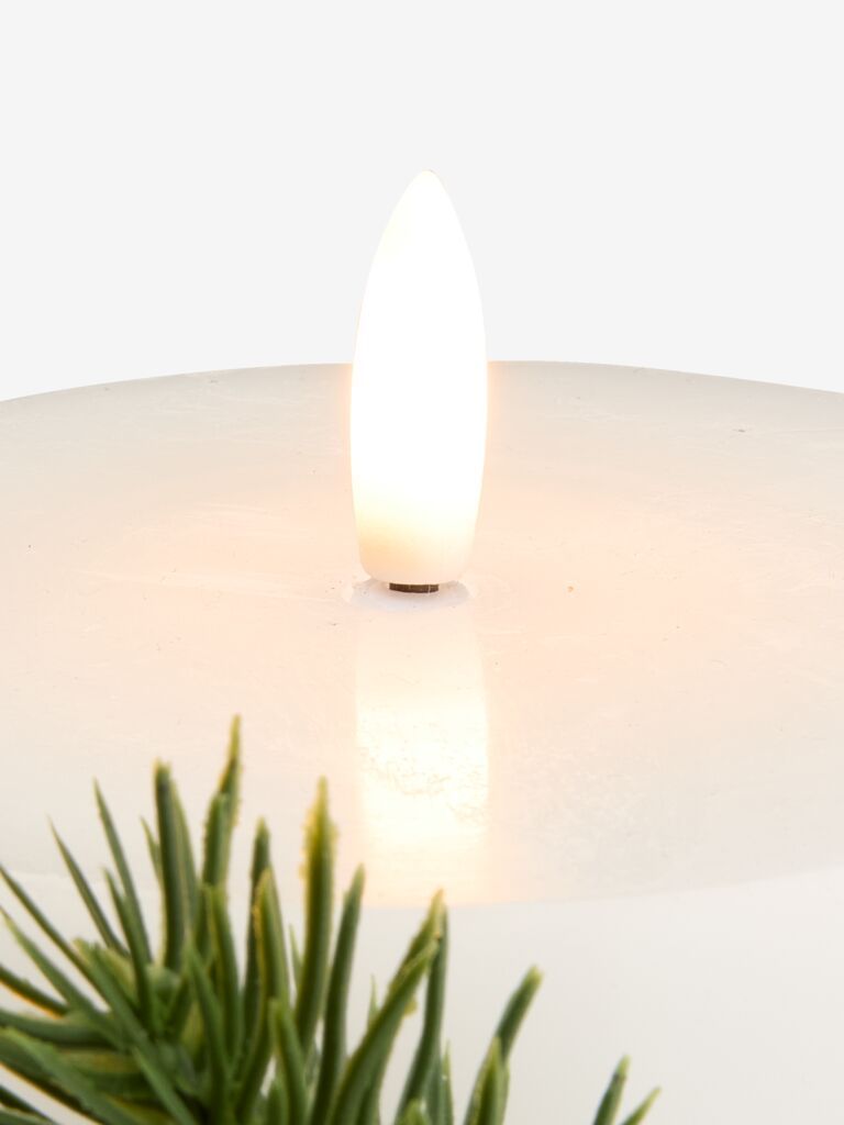 Nến điện | SKRAPA | nhựa ABS/sáp | trắng | Ø10xC15cm